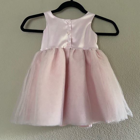 Janie and Jack Toddler’s Bow Tulle Dress Pale Pink Spring summer Photo 18-24 mon - Picture 4 of 8